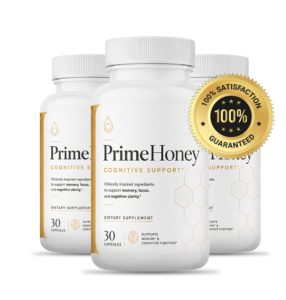 PrimeHoney official website — three bottles of PrimeHoney Cognitive Support, 30 capsules each